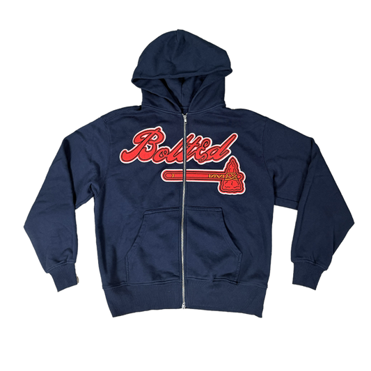 Bolted  Braves Patch Navy Zip Up