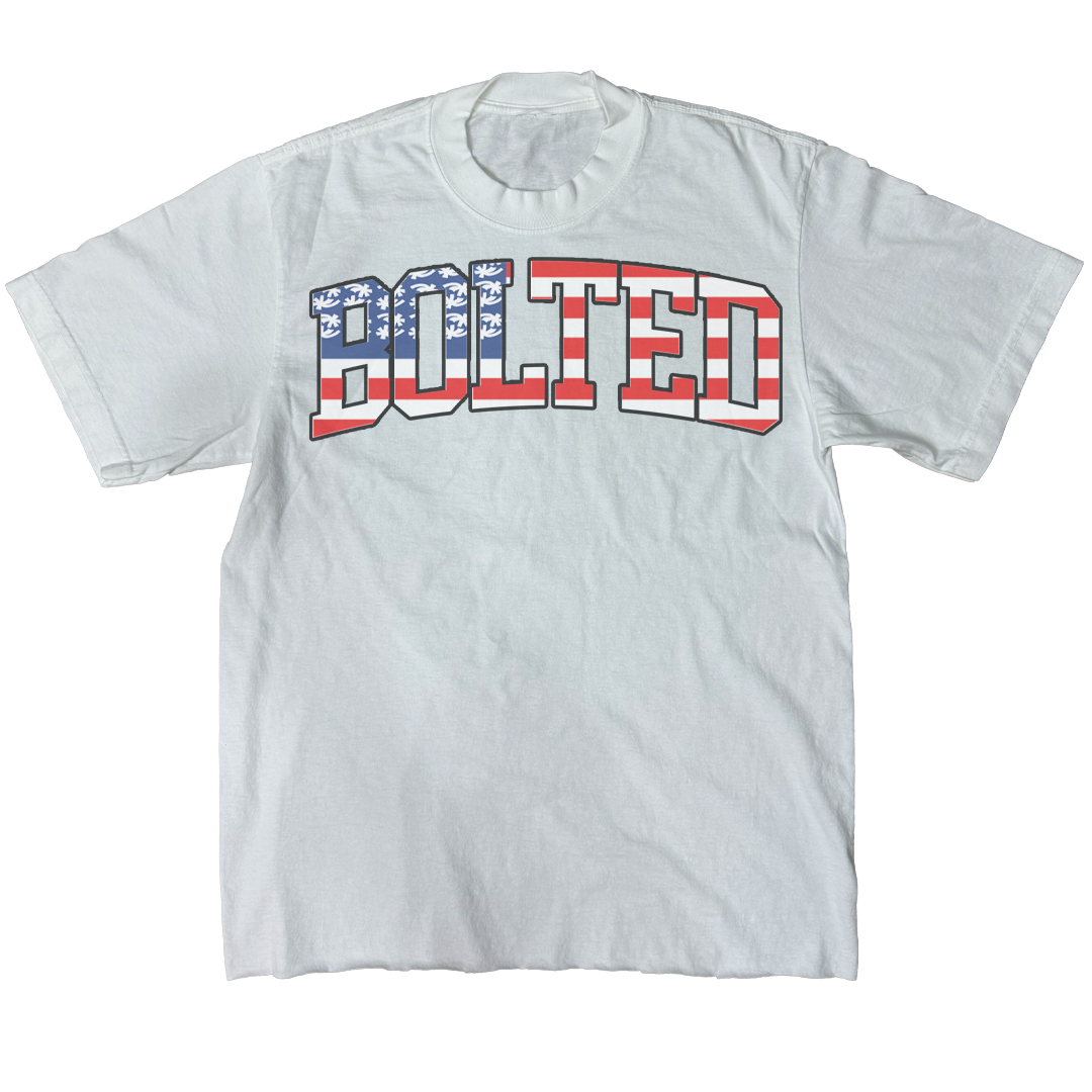 Bolted Patriot White Tee